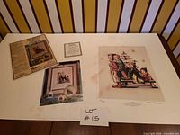 Overall lot showing lithograph, COA, promo sheet, reference photo