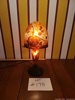 Lamp illuminated showing full form and glow