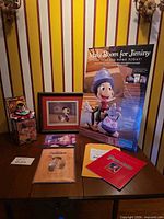 Group shot of all seven Disney Pinocchio & Jiminy Cricket items on table
