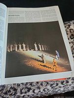 open spread with stage image from mystery plays entry
