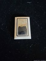 Front view of rectangular stone mosaic cabochon