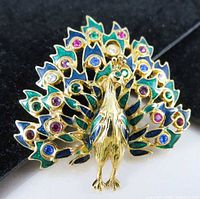 Front view highlighting enamel colors and rhinestones