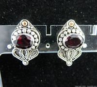 Front view of full pair showing design, stones and metalwork