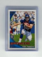 Front view of Tim Tebow rookie card in sleeve