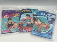 Front view of all three packaged children’s inflatable armbands