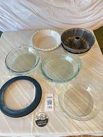 All seven bakeware pieces laid out