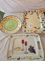 Overview of all three serving pieces on table