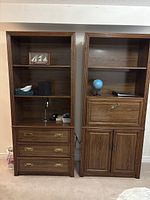 Both shelving units side by side