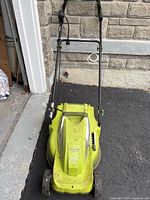 Front view of Sun Joe electric lawn mower