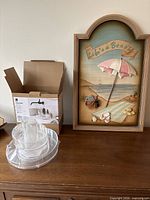 Entire lot with framed picture, Umbra box and contents