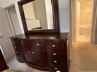 Full view of dresser with mirror attached
