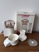 Processor base, bowl, lid, pusher, disc, box