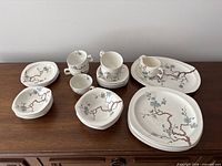 Group shot of all pieces on sideboard