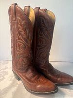 full view of left and right boots angled