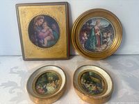 Group view of all four framed miniature prints