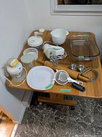 Overview of all kitchen items on table