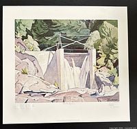 Full view of lithograph showing image and margins with signatures and numbering