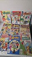 Nine Archie comics laid out in three-by-three grid