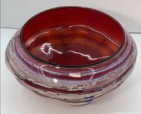 Side view showing exterior colour bands and shape