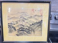 Framed artwork full view showing mat and frame