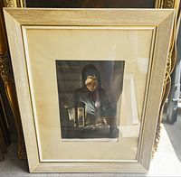 Full view of framed print with mat and frame