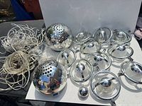 Overview of two transformer spheres, twelve dome pendants, and wiring