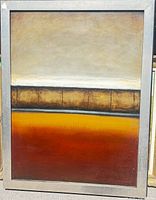 Full view of framed painting showing entire composition and frame