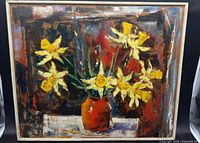 Full view of framed oil painting