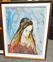 Framed expressionist portrait front view