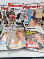 Front view showing full assortment of Memories and People magazines