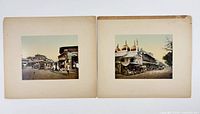 Overall view of both mounted photochrom prints showing subjects and mount condition