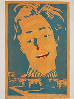 Close-up of the color portrait print