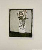 Front view showing entire matted etching