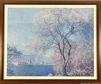 Full view of framed lithograph showing composition and frame
