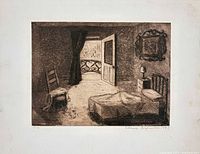 Front of etching showing image, signature, date, and edition number