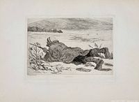 Front of etching showing full image, margins and title