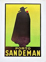 Full view of Porto Sandeman advertisement poster on magazine page