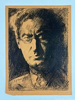 Full view of the lithograph showing image, margins, pencil signature and title