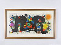 Framed Joan Miro colour lithograph full view