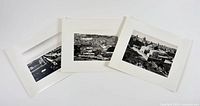 Three silver gelatin prints with white borders laid out for full view