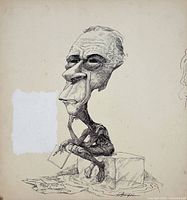 Full view of Ed Franklin ink drawing on paperboard