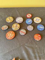 Overview of all buttons laid out on table