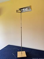Full view of brass-tone floor lamp showing height and design