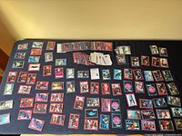 Wide shot of entire spread of Star Trek TOS cards on table