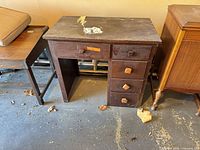 Full view of desk showing overall structure and condition