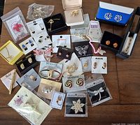 Overview of all jewelry pieces laid out showing quantity and variety