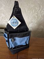 Full view of Tote-ally Cool craft bag showing color, pockets and tag