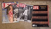 All four magazines laid out; Bathing Beauties, two special editions, Rockettes
