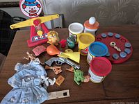 overview of all toys arranged on table