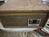 Front view showing fabric speaker grille, control panel and Viking branding